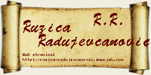 Ružica Radujevčanović vizit kartica